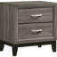 Chambre à coucher double 5 pièces de style transitionnel, couleur chêne gris, rainures noires et solutions de rangement : lit, table de chevet, commode, miroir, chiffonnier avec placage tridimensionnel, style anglais, allure moderne.