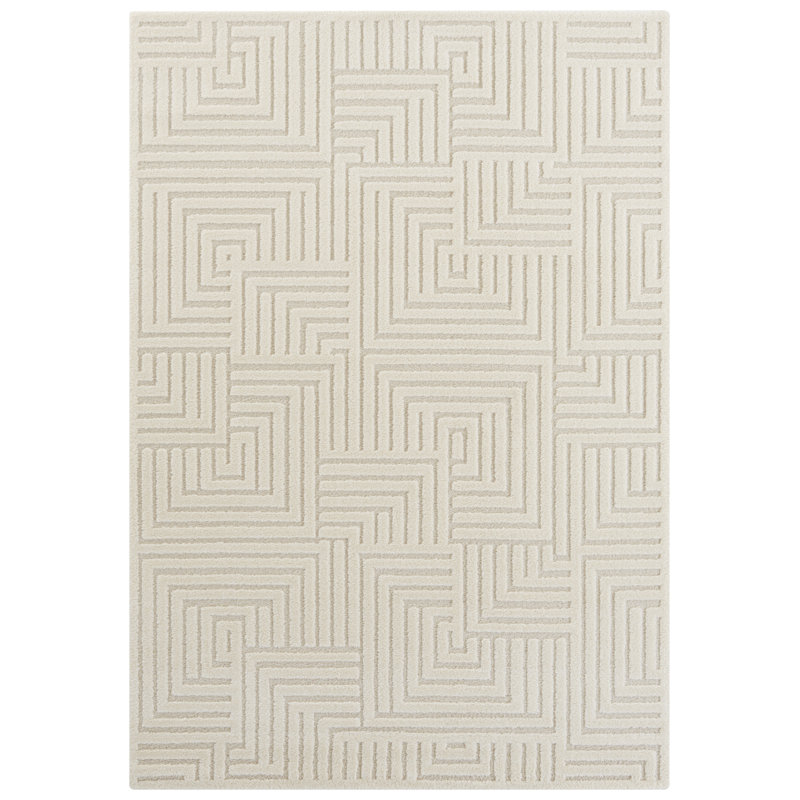 Manipu Soft Short Pile Cream Rug, Rectangle 200 x 290cm
