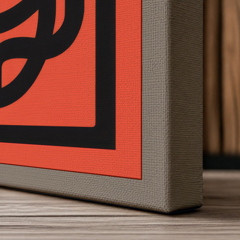 Tribal Mask Geometric - Wrapped Canvas, 18x12 - 45.7 x 30.5 cm, Taupe Border