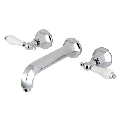 Kingston Brass Metropolitan Two-Handle 3-Hole Wall Mount Bathroom Faucet