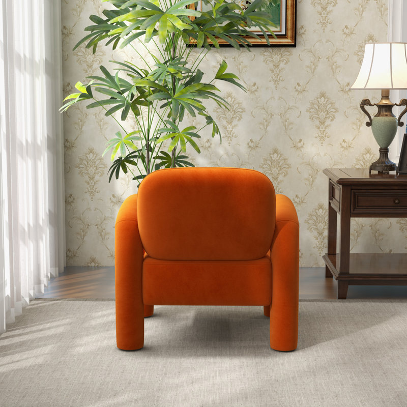 Velvet Armchair, Orange