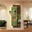 Art mural brun et vert en grès-118387189
