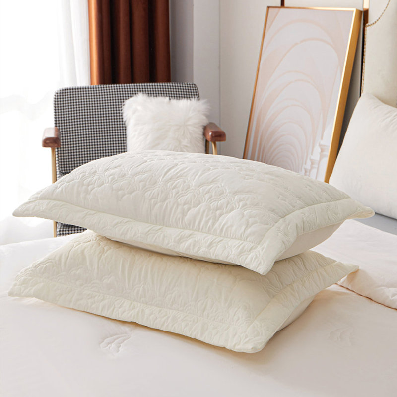 Quilted Pillow Shams for Beds (Cloud), 20" x 36", Off White