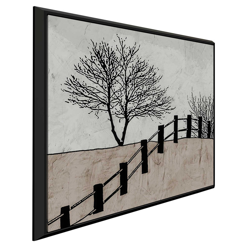 «Over The Fence» par Ynon Mabat - reproduction d'art graphique sur toile, H 27,5 po x l 27,5 po x P 2 po, Cadre flottant noir