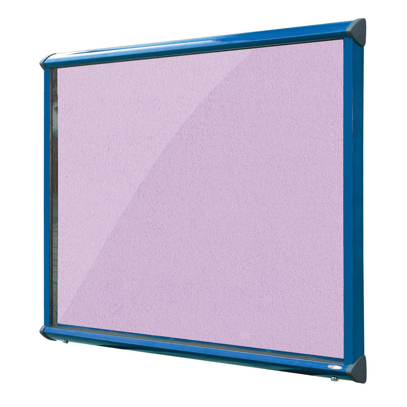 Exterior Wall Mounted Bulletin Board, 75cm H x 96.7cm W, Lilac, Blue