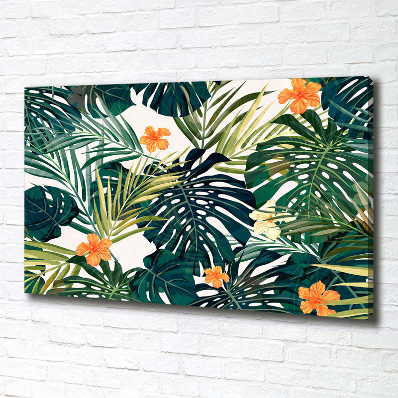 Tropical Leaves - No Frame Print on Canvas