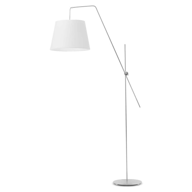 Ayash 176cm Task Floor Lamp, White, Silver