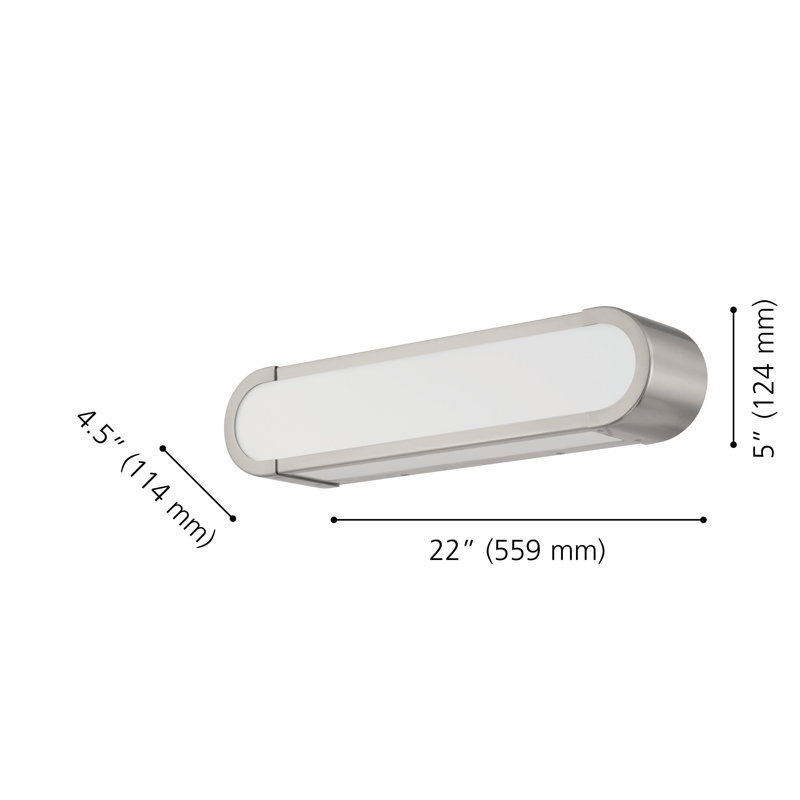 Applique murale Riley 22 pouces à 2 lumières en nickel brossé, Nickel brossé