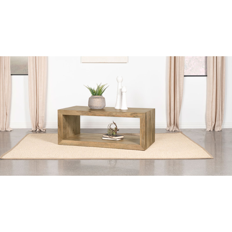 Table basse avec rangement en bois massif Graciemay