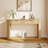 Fluted Console Table with Faux Travertine Top