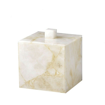 Gemstone White Quartz/GOLD FOIL  Container