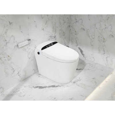 Toilette à bidet Breezebath Smart avec couvercle à ouverture / fermeture automatique et chasse automatique, siège chauffant, lavage à l'eau chaude, séchoir à air, affichage numérique, veilleuse, désodorisant intégré, glacis antibactérien