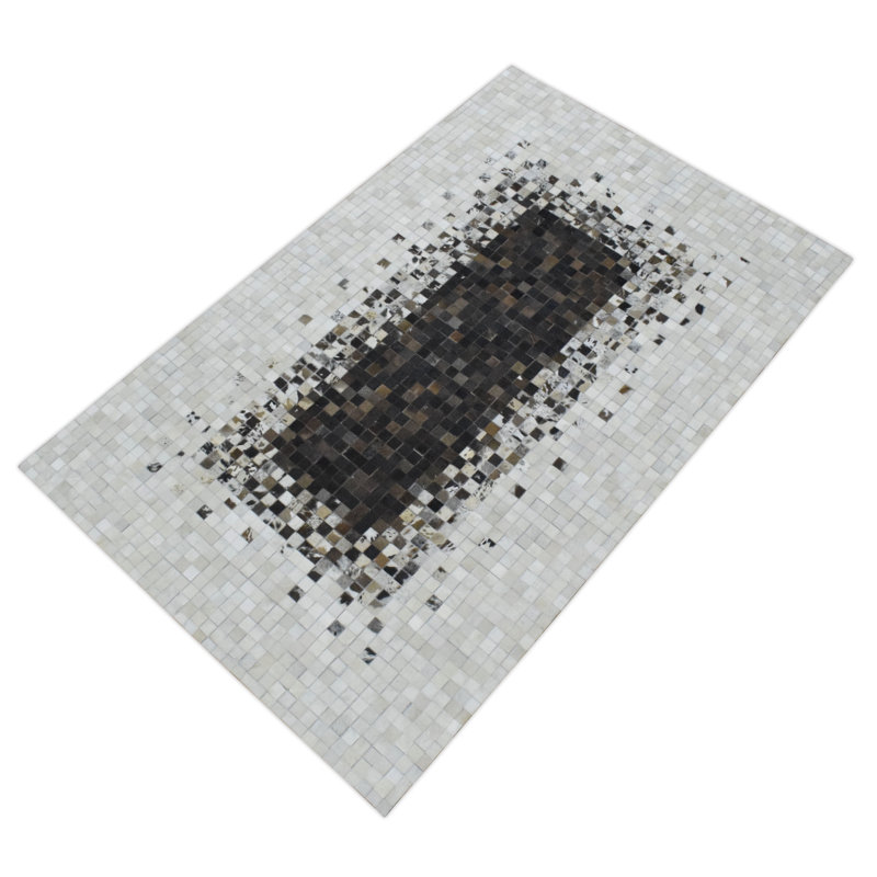 Leather Patchwork Indoor Rug, Rectangle 8' x 10'