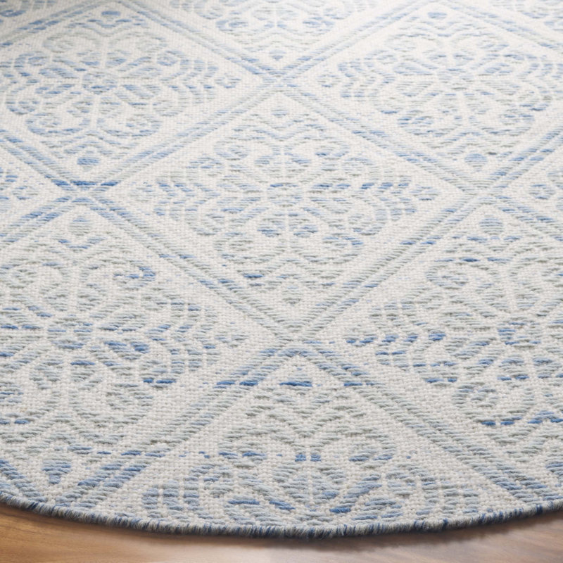 Joce Hand Woven Wool Geometric Rug, Round 6'