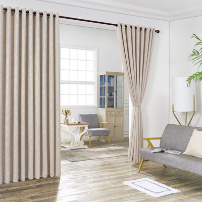 Nakagawa Damask Embossed Blackout Thermal Extra Large Curtains for Large Windows or a Room Divider