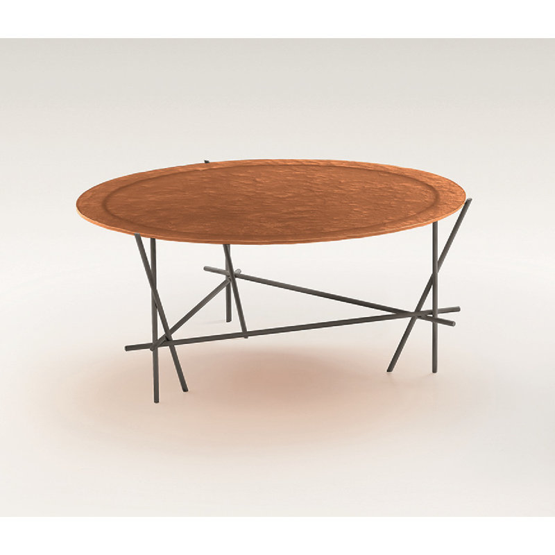Armoney Three Leg Coffee Table, Orange/Brown
