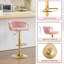 Bar Stool, Breakfast Bar Stool, Velvet Kitchen Stool, Island Counter Stool Height Adjustable, 360° Swivel Stool, with Metal Base and Footrest-1776071479-1776071483