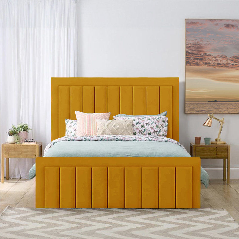 Antrone Upholstered Ottoman Storage Bed, Double (4'6), Turmeric