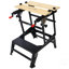 Établi multifonctionnel, établi pliable et portable, peut supporter jusqu'à 550 livres, avec mâchoires réglables, serrage vertical et quatre broches rotatives réglables, convient au bricolage et au travail du bois