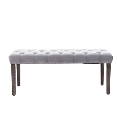 Upholstered Tufted Bench Ottoman , Velvet Dining Bench Bedroom Bench  Footrest Stool Accent Bench For Entryway Dining Room Living Room