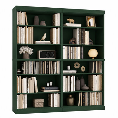 Grande bibliothèque modulaire 100% bois massif avec 12 tablettes réglables, bibliothèque ouverte, l 64 po x H 71,5 po