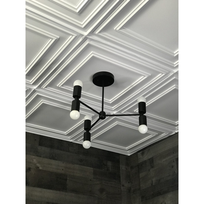 Lustre de sphère spoutnik 6 lumières Narelle, Noir mat