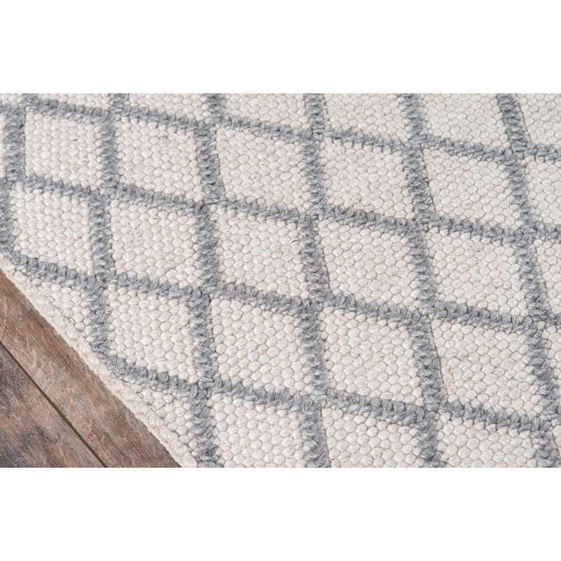 Tapis géométrique en laine fait à la main Charlla, Rectangle 6 pi x 9 pi