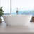 63 in. L X 31 in. W Solid Surface Freestanding Soaking Modern Bathtub With Center Drain Overflow  in Matte  White