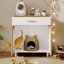 Meuble pour chat 3 en 1, litière avec griffoir pour chat, table d'appoint moderne avec rangement pour chat