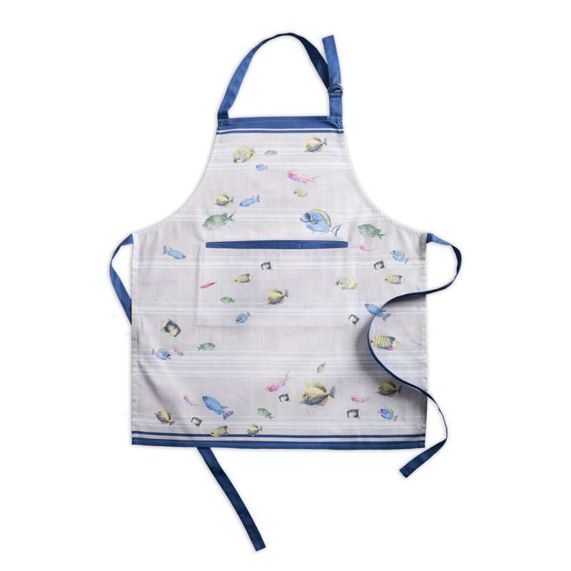 Maison d'Hermine Poisson 100% Cotton Apron - 27.5" x 31.5"