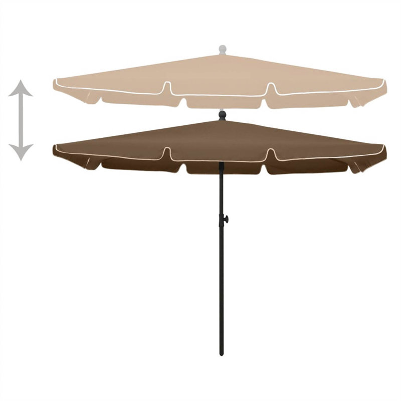 Jaxxon 210cm X 140cm Rectangular Market Parasol, Taupe