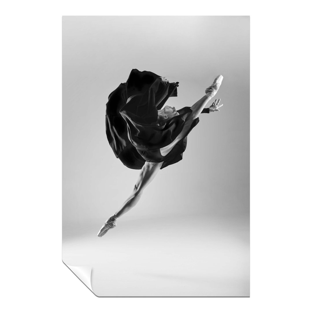 Panther Print Fine Art Prints Leaping Ballerina In Black Dress Artistic Unframed Poster, Pictures For Home Walls, Bedroom, Living Room & Bathroom Deco