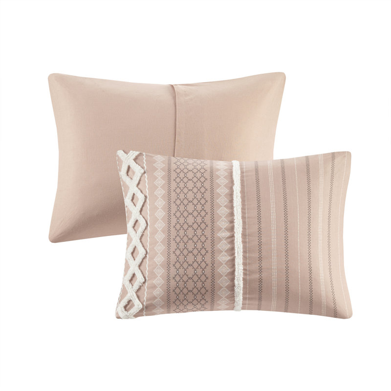 Blush Pink Full Cotton Down Alternative Comforter Set