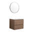 Armoire de salle de bain 24 po avec vasque en céramique. Fixation murale, 2 tiroirs à fermeture en douceur. Élégance contemporaine, design moderne,-678629879