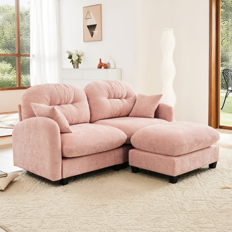 Rose avec assise plissée et élégante, assise confortable en chenille ergonomique et mobile, différentes combinaisons