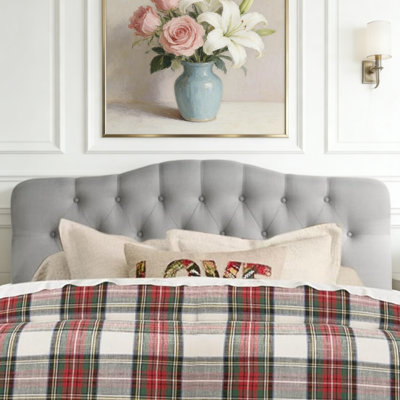 Tufted Upholstered Headboard, Solid Wood Head Board with Wood Legs, Adjustable Height Bed headboard from 37” to 51” Fabric Headboard in Modern Button Design