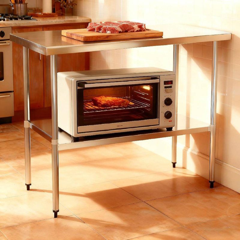 Table, Stainless Steel Commercial Work Table, 35.4" H x 30" L x 18" W