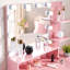 Coiffeuse rose
