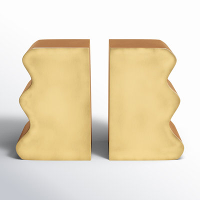 Moresby Aluminum Wave Inspired Bookends