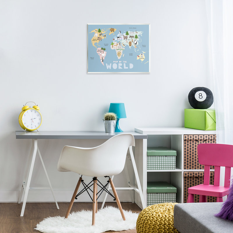 «Kid's Map of World», plaque murale, par Carla Daly