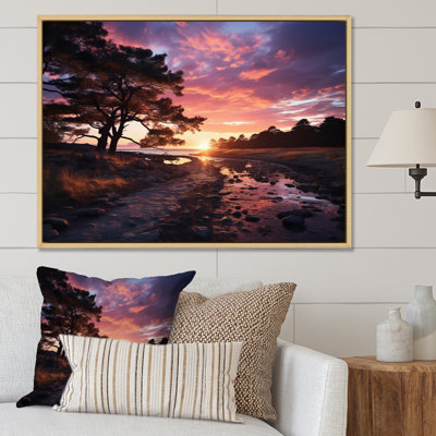 Sunset Twilight By The Lake II - Landscape Sunset Wall Art Living Room