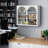 27.56" Modern 2-Door Wall Cabinet (Woven Pattern) - Iron & Tempered Glass, 3-Tier Storage For Entryway/Living Room/Bathroom/Dining Room，White-1416782595