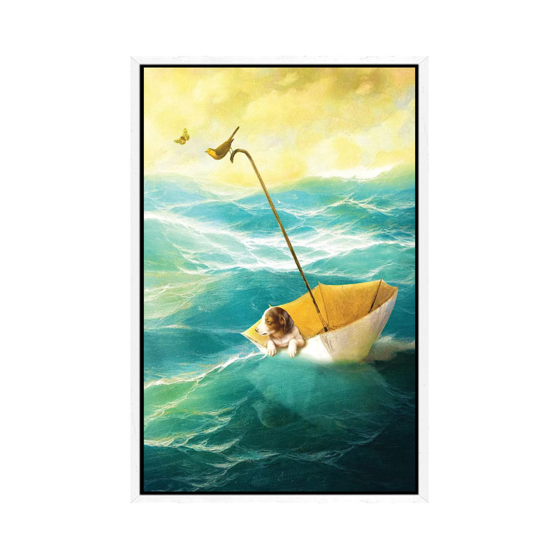 Drifting Away 1 Piece Wall Art on Canvas, 66.04 cm H x 45.72 cm W, White Framed