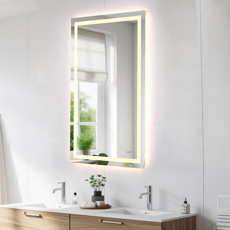Miroir DEL Riven, couleur réglable 3000K / 4200K / 6400K, 36 po x 48 po, Rectangulaire