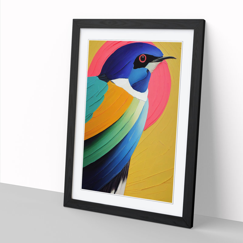 Swallow Bird Vol.1 - Single Picture Frame Painting, 34cm H x 25cm W x 2cm D, Walnut