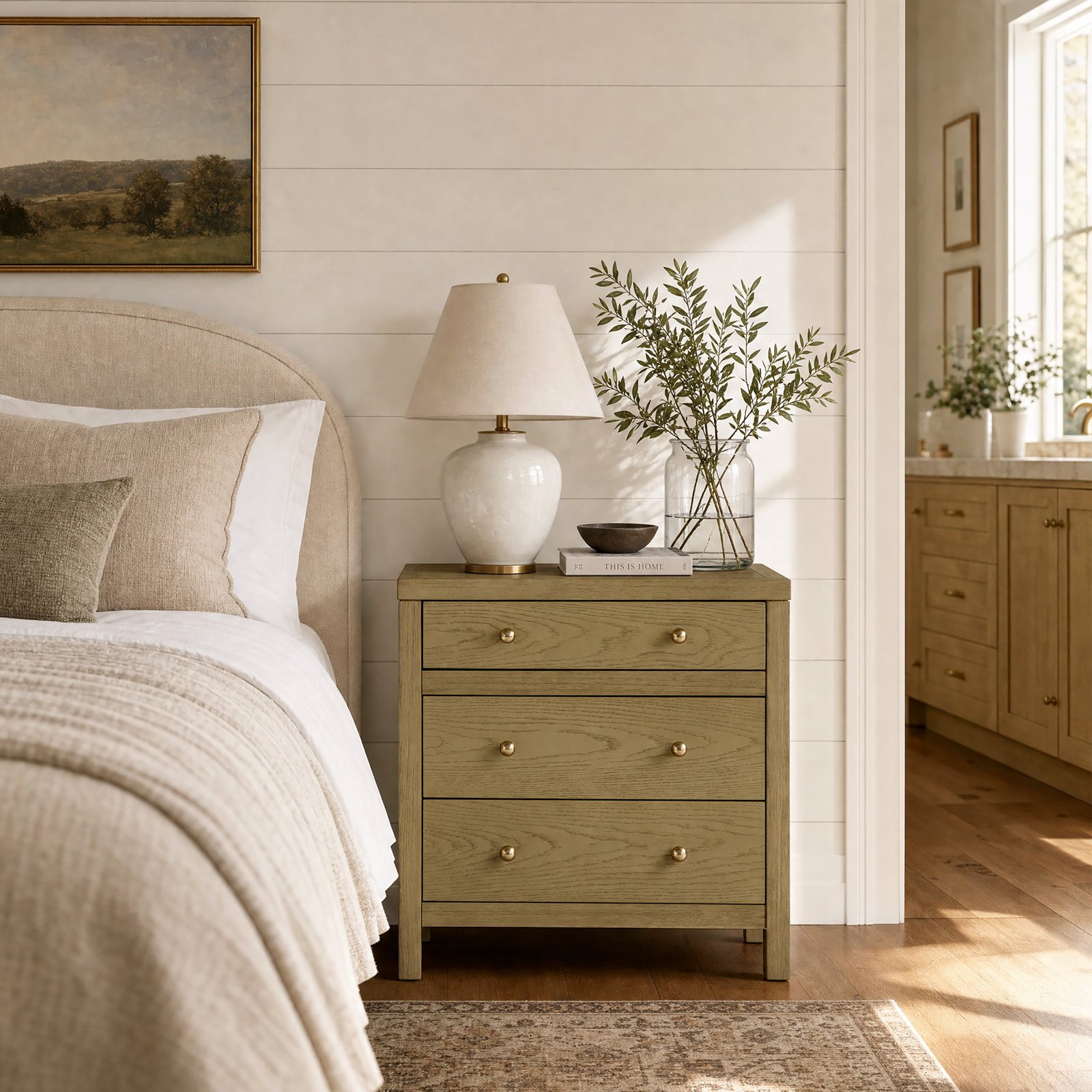 Celine 3-Drawer Acacia Dresser, Light Oak