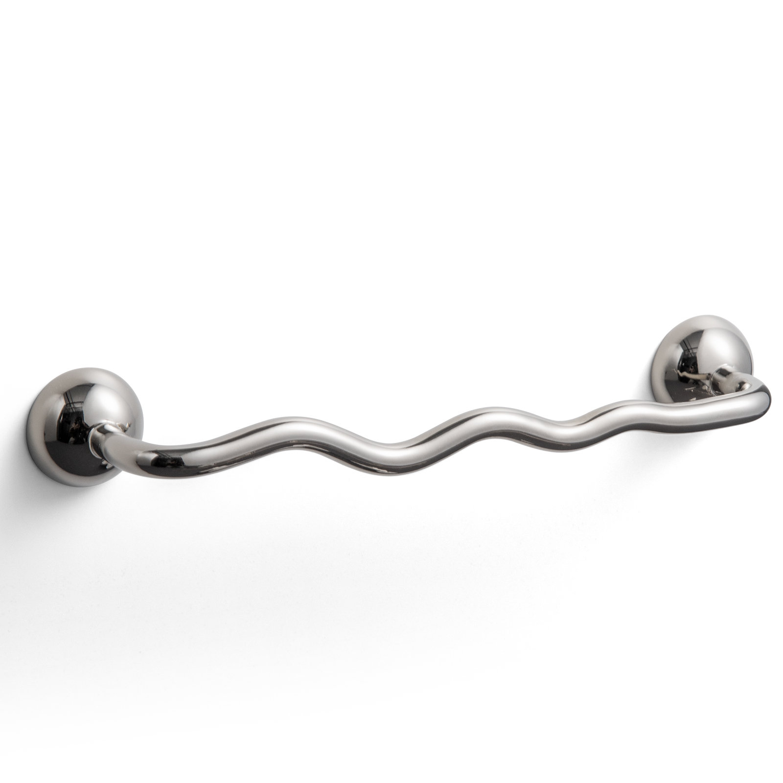 Titanium Silver Corrugated Solid Brass Pull, 5", Titanium Silver, 4-Packing