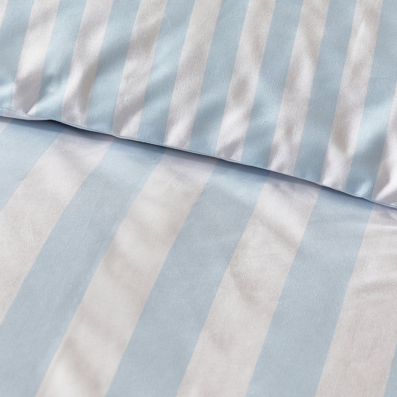 Stripe Tease Cotton Blend Striped Duvet Cover Set, Single, Blue