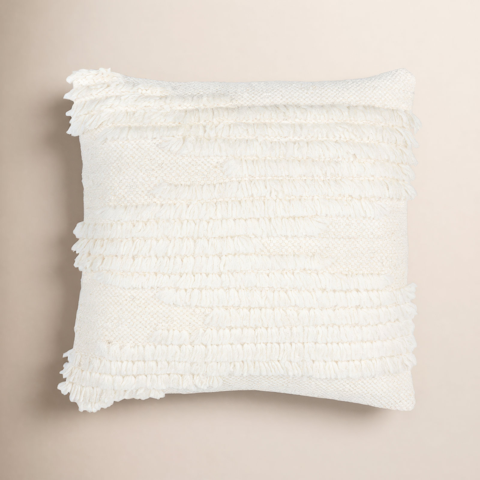 Emberly Ruffled Cotton Throw Pillow, No Fill, 18" x 18"