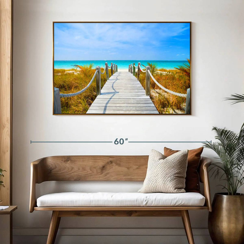 Passerelle Turks and Caicos, 46 po x 31 po, Cadre flottant doré